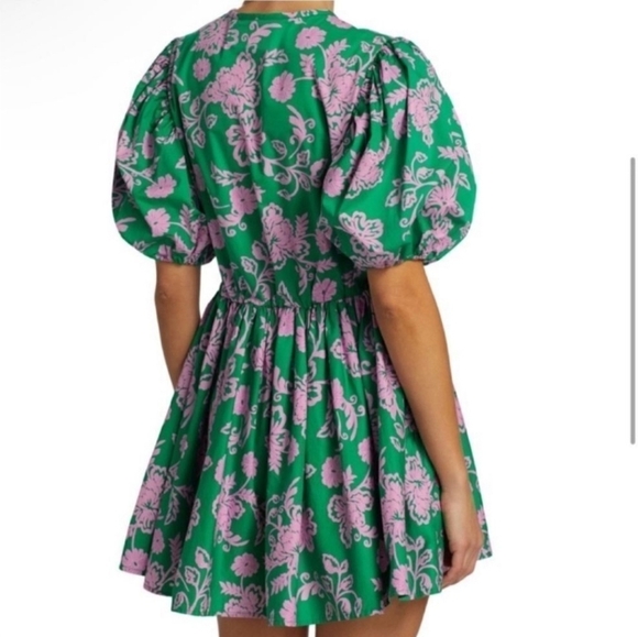 XiRENA Aurie 100% Cotton Puff Sleeve Mini Dress Pockets Size Medium New No Tag - Picture 2 of 16